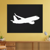 Jet Liner Weiße Silhouette Fliegendekor Leinwanddruck (Insitu (Wohnzimmer))