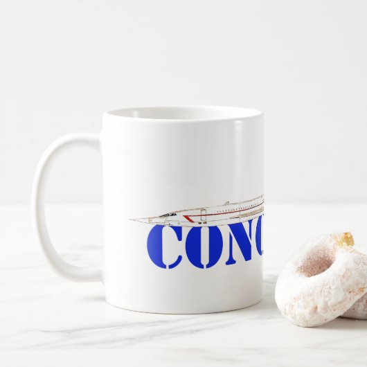 Jet mit fett blauem Text verbinden Kaffeetasse (Mit Donut)