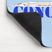 Jet mit fett blauem Text verbinden Mousepad (Ecke)