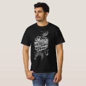 Jet-Motor des Flugzeugmechanikers Zeichnend T-Shirt (Vorne ganz)