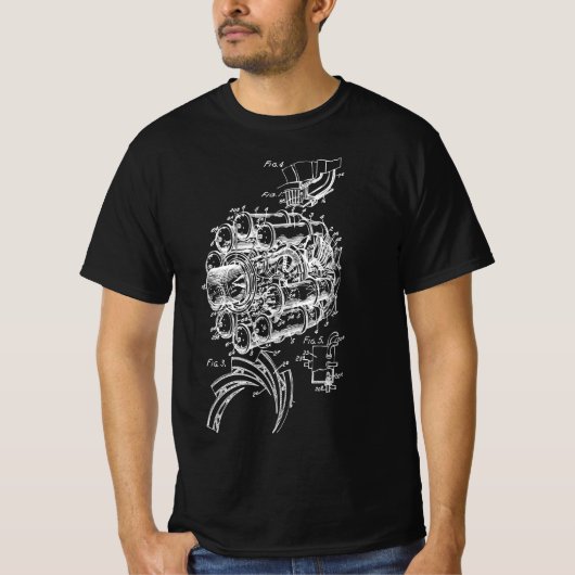 Jet-Motor des Flugzeugmechanikers Zeichnend T-Shirt (Vorderseite)