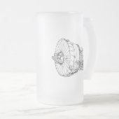 Jet-Motor Mattglas Bierglas (VorderseiteRechts)