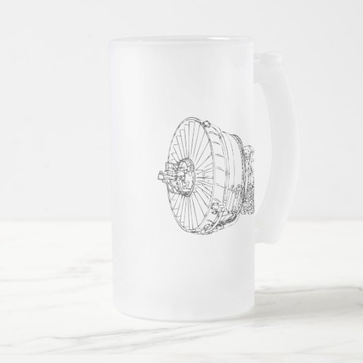 Jet-Motor Mattglas Bierglas (VorderseiteRechts)