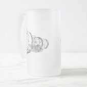 Jet-Motor Mattglas Bierglas (Vorderseite Links)