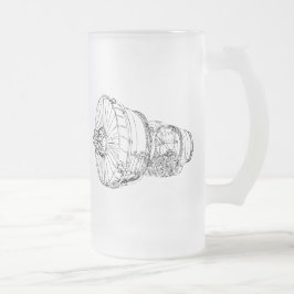 Jet-Motor Mattglas Bierglas