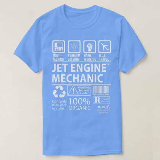 Jet Motor Mechanic MultiTasking zertifizierte Job  T-Shirt (Design vorne)