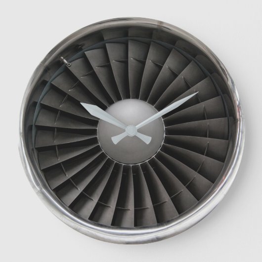 Jet Motor Turbine Fan Große Wanduhr (Vorderseite)