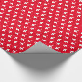 Jet-Muster-Weiß der Viper-F-16 auf Rot Geschenkpapier (Ecke)