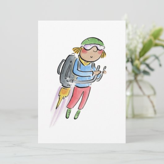 Jet Pack Einladung (Stehend Vorderseite)