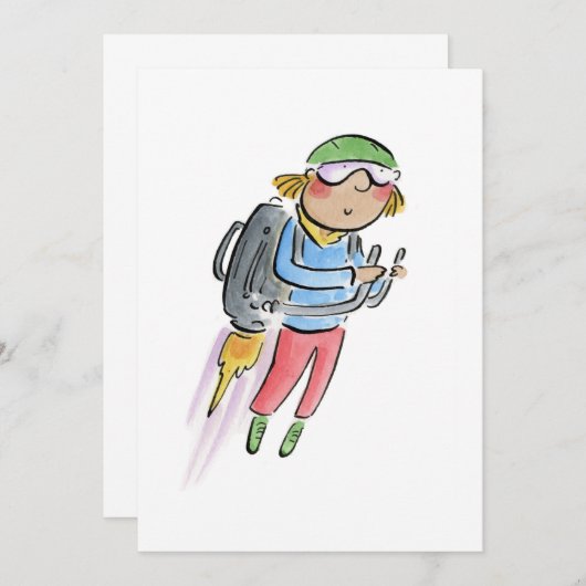 Jet Pack Einladung (Vorne/Hinten)