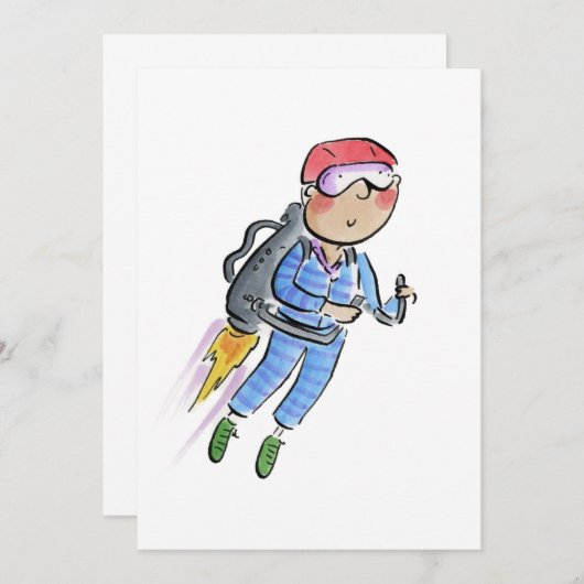 Jet Pack Einladung (Vorne/Hinten)