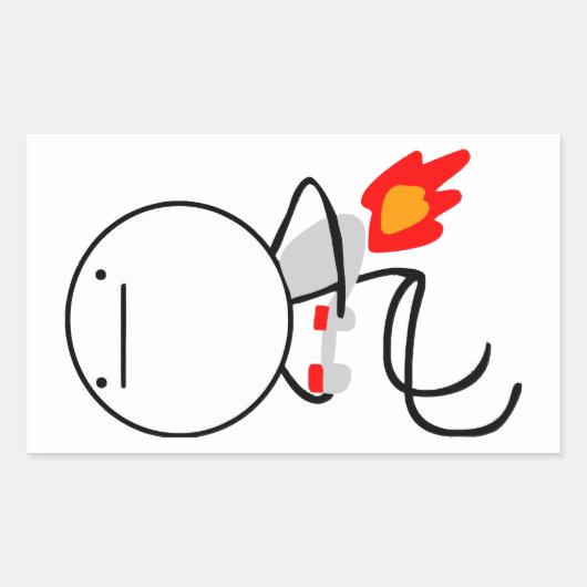 Jet Pack Typ Rechteckiger Aufkleber (Vorderseite)