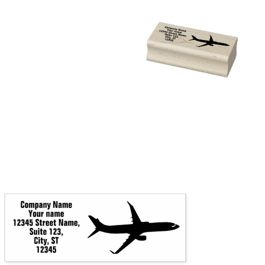 Jet Pilot Flugzeuge Silhouette Ihres Textes Gummistempel (Stempel)