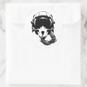 Jet-Pilot-Helm Runder Aufkleber (Tasche)