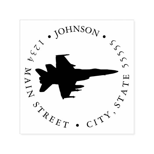Jet Pilot Silhouette Return Label Permastempel (Design)