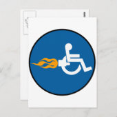 Jet Rollstuhl Postkarte (Vorne/Hinten)