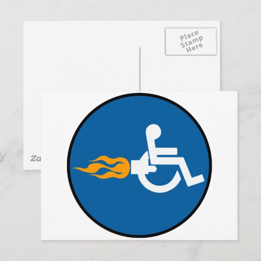 Jet Rollstuhl Postkarte (Vorne/Hinten)