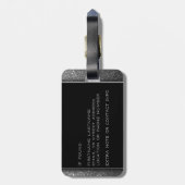 Jet Setter Traveler Silver Glitzer Queen Gepäckanhänger (Rückseite vertikal)