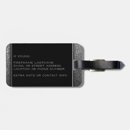 Jet Setter Traveler Silver Glitzer Queen Gepäckanhänger (Rückseite horizontal)