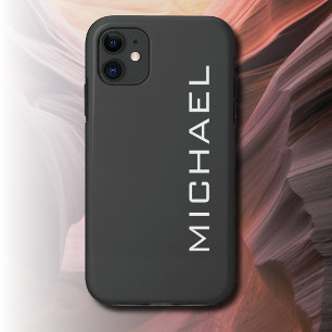 Jet Shadow Solid Color Minimalistischer Name Case-Mate iPhone Hülle