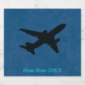 Jet Silhouette Bierflaschenetikett (Einzelnes Label)
