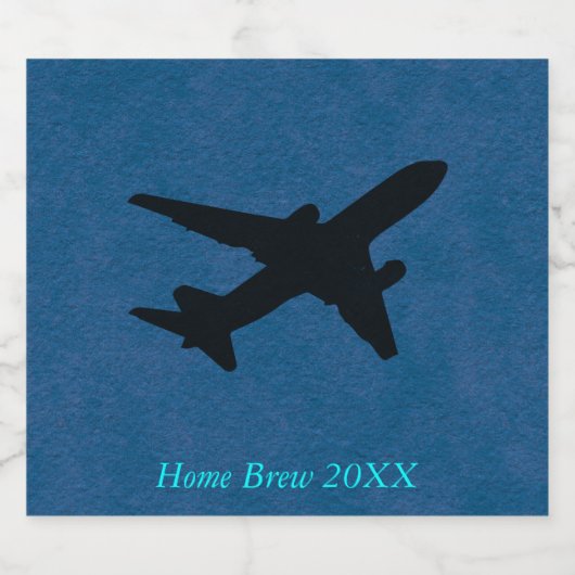 Jet Silhouette Bierflaschenetikett (Einzelnes Label)