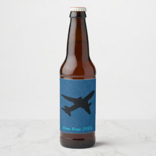 Jet-Silhouette Bierflaschenetikett