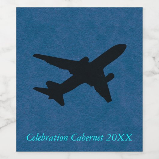 Jet Silhouette Weinetikett (Einzelnes Label)