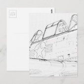 Jet Sketch Postkarte (Vorne/Hinten)