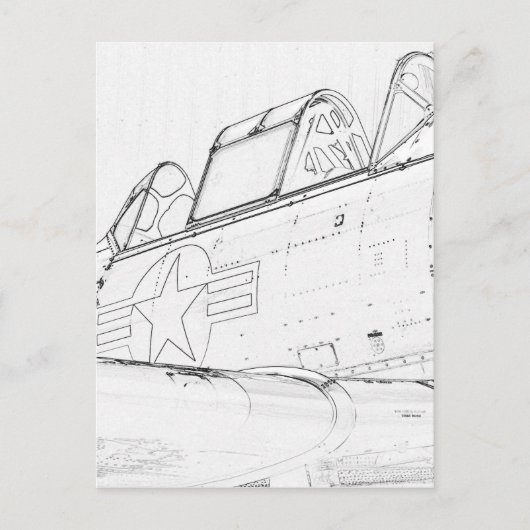 Jet Sketch Postkarte (Vorderseite)