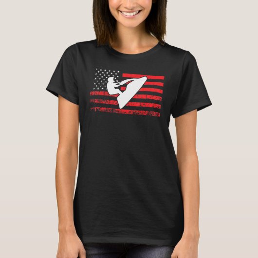 Jet Ski American Flag Jet Skiing T-Shirt (Vorderseite)