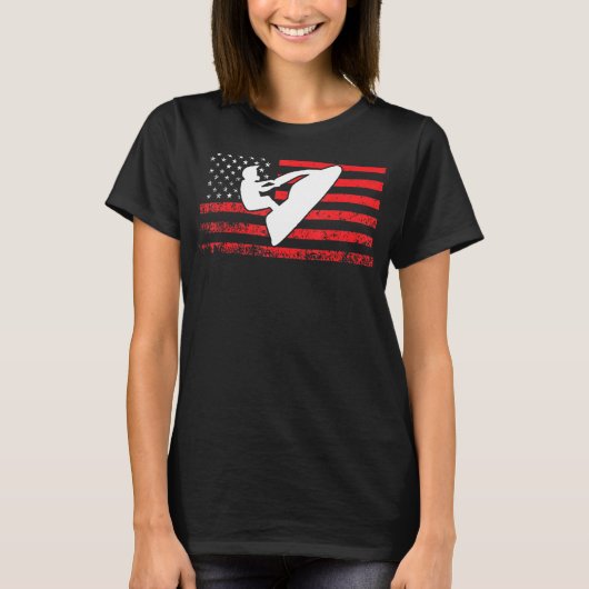 Jet Ski American Flag Jet Skiing T-Shirt (Vorderseite)
