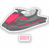 Jet ski Cartoon Illustration Aufkleber (Vorderseite)