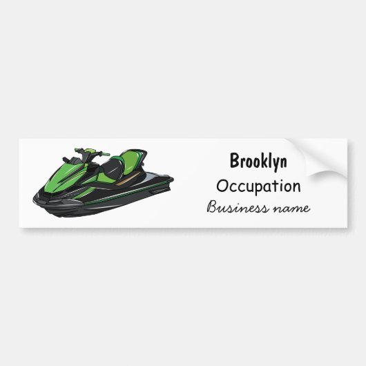Jet ski Cartoon Illustration Autoaufkleber (Vorne)