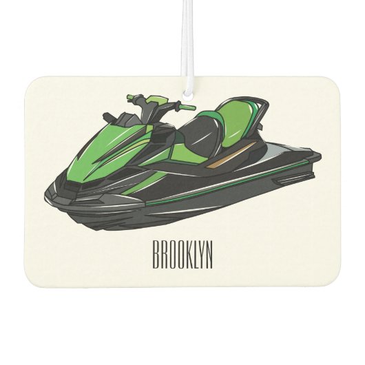Jet ski Cartoon Illustration Autolufterfrischer (Vorderseite)