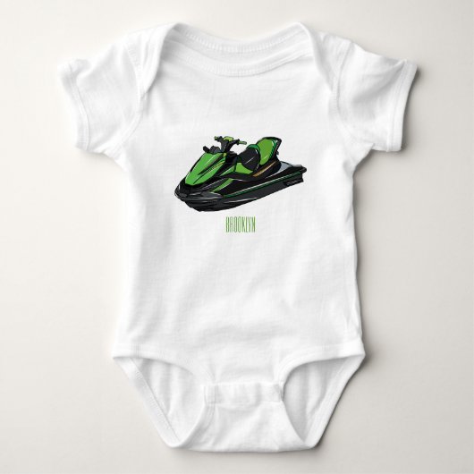 Jet ski Cartoon Illustration Baby Strampler (Vorderseite)