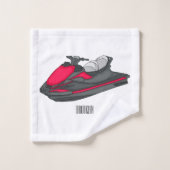 Jet ski Cartoon Illustration Badhandtuch Set (Waschlappen)