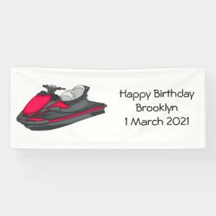 Jet ski Cartoon Illustration Banner