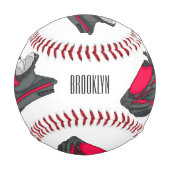 Jet ski Cartoon Illustration Baseball (Vorderseite)