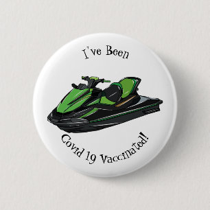 Jet ski Cartoon Illustration Button
