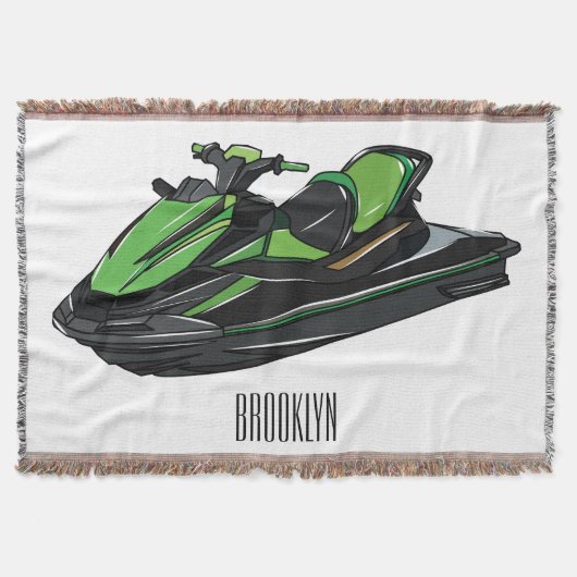 Jet ski Cartoon Illustration Decke (Vorderseite)