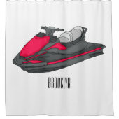 Jet ski Cartoon Illustration Duschvorhang (Vorderseite)