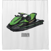 Jet ski Cartoon Illustration Duschvorhang (Vorderseite)