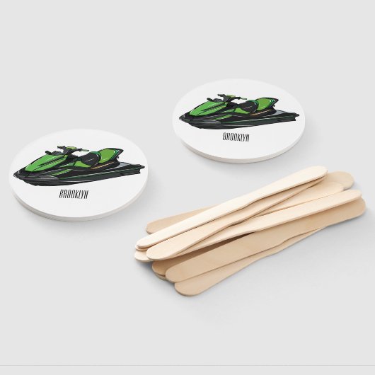 Jet ski Cartoon Illustration Fächer (Non-assembled)