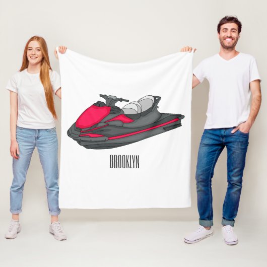 Jet ski Cartoon Illustration Fleecedecke (Beispiel)