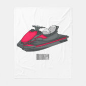 Jet ski Cartoon Illustration Fleecedecke (Vorderseite)