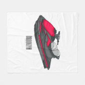 Jet ski Cartoon Illustration Fleecedecke (Vorderseite (Horizontal))