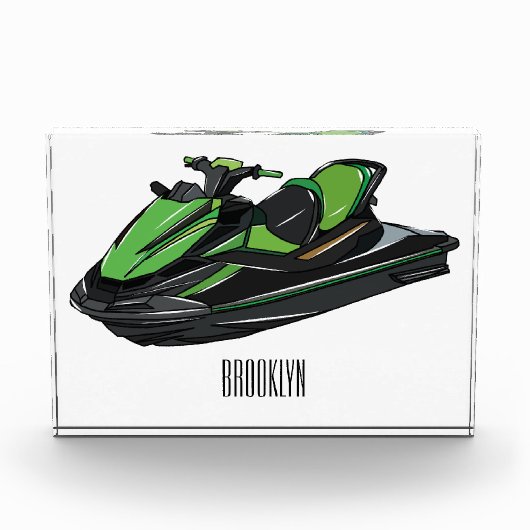 Jet ski Cartoon Illustration Fotoblock (Vorderseite)