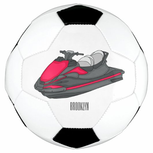 Jet ski cartoon illustration fußball (Vorderseite)
