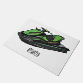 Jet ski Cartoon Illustration Fußmatte (Schrägansicht)